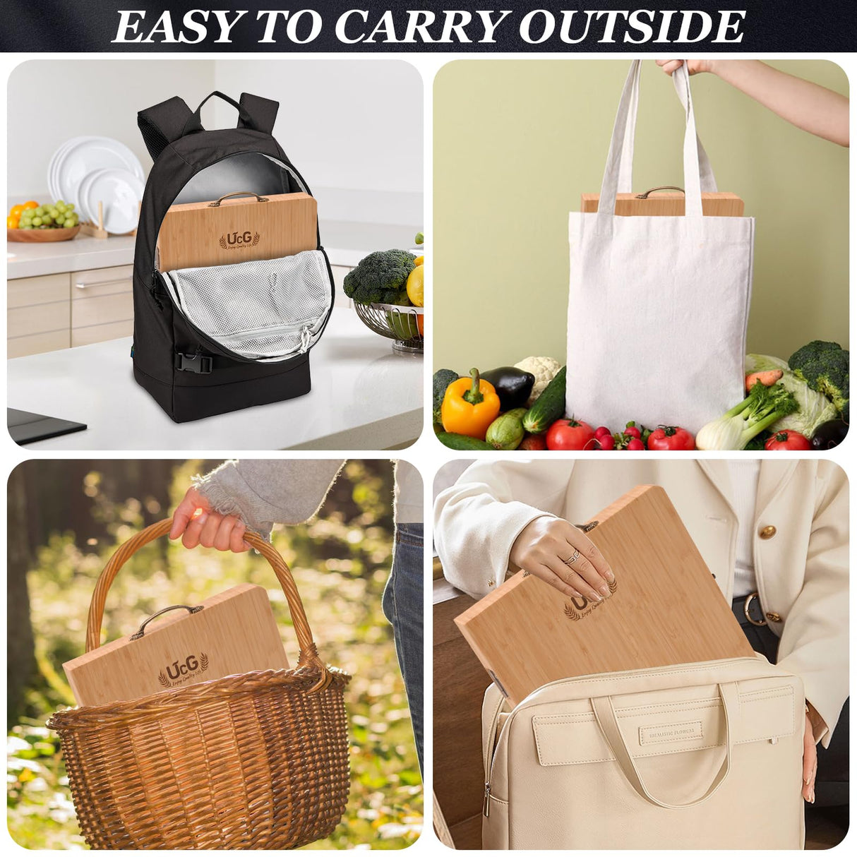 Cheese Board Charcuterie Gift Folding - Bamboo Sturdy Easy to Storage Magnetic Mount Serving Platter with Knife Travel Picnic Cheese Tray Set UTCG