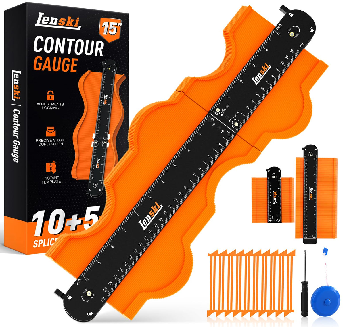 Lenski Stocking Stuffers Gifts for Men, Connectable Contour Gauge Mens Gifts for Christmas, Gifts for Dad Him Husband, Dad Gifts for Men Who Have Lenski