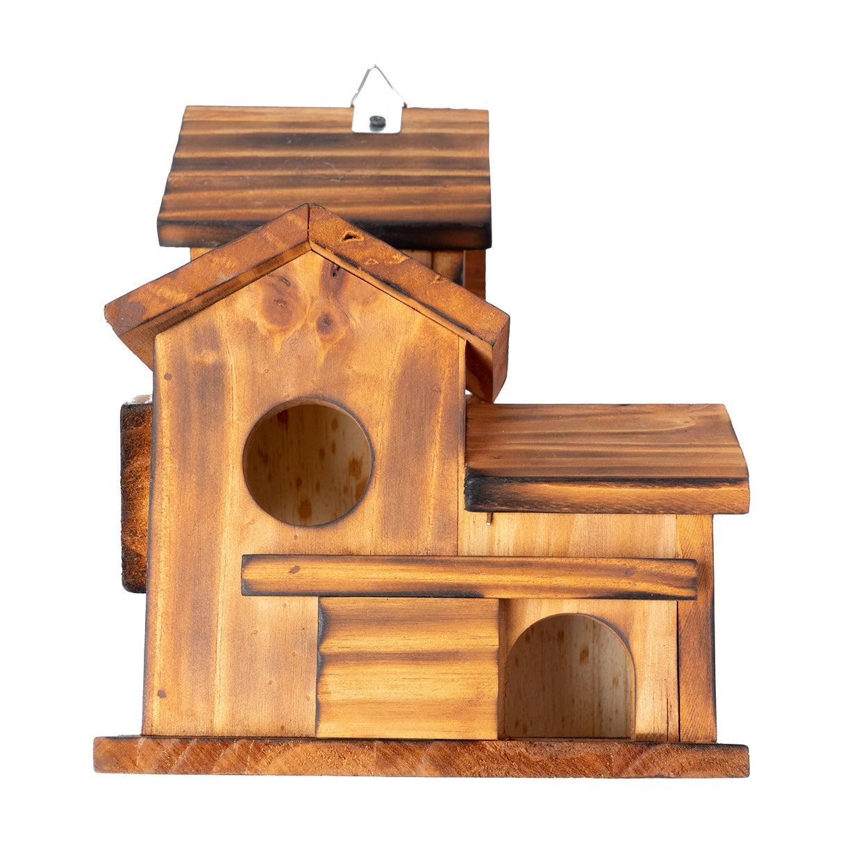 COLEBA Bird Houses for Outside,Outdoor 5 Hole Bird House Room for 5 Bird Families Bluebird Finch Cardinals Hanging Birdhouse for Garden (Brown - Set COLEBA
