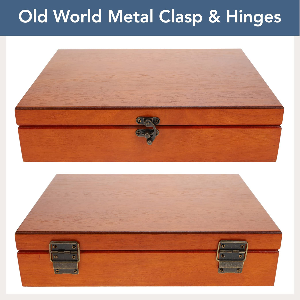 WE Games Old World Wooden Treasure Box with Brass Latch (Light Cherry Finish) WE Games