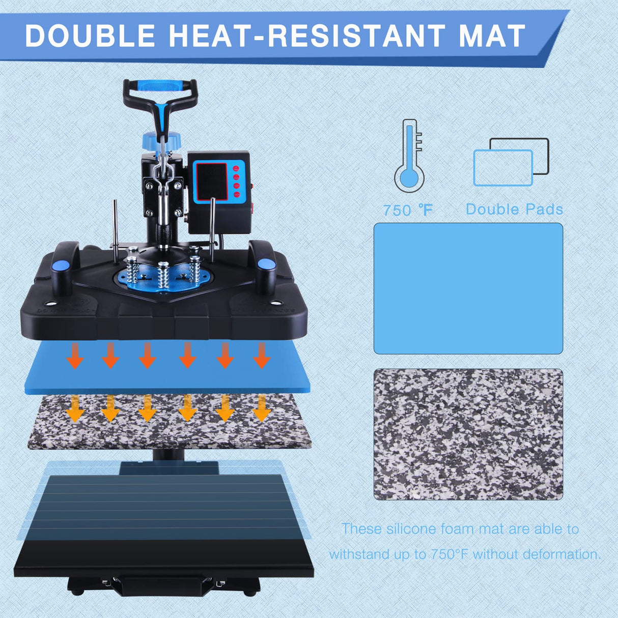 HORGELU Upgraded 8 in 1 Heat Press Machine 15x15 Inch Heat Transfer Machine 360-Degree Swing Away Multifunction Digital Sublimation Combo Heat Press Horgelu