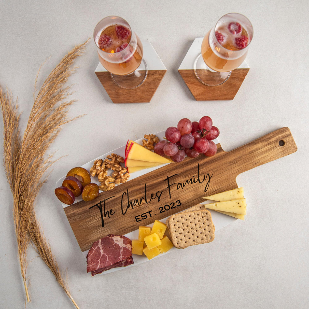 Personalized Cutting Board with Coaster set. Wedding Gift or Anniversary Gift. Custom Gift for Housewarming, Anniversary, Birthday, Christmas Gift craft corner house