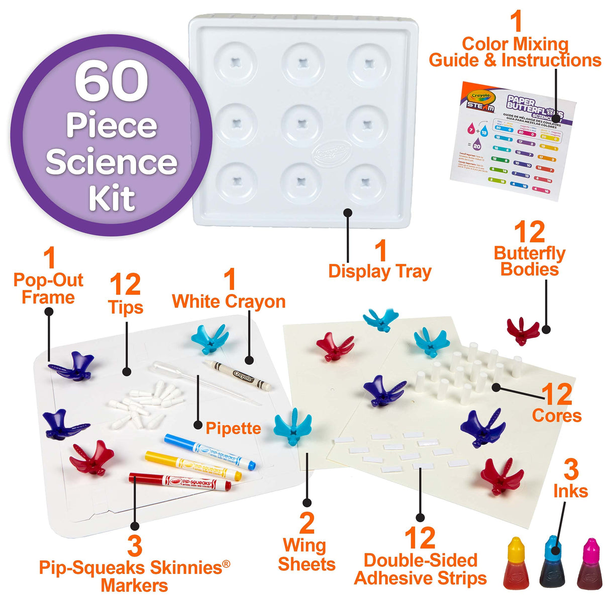Crayola Paper Butterfly Science Kit, STEAM Toy, Gift for Kids, Ages 7, 8, 9, 10 Crayola