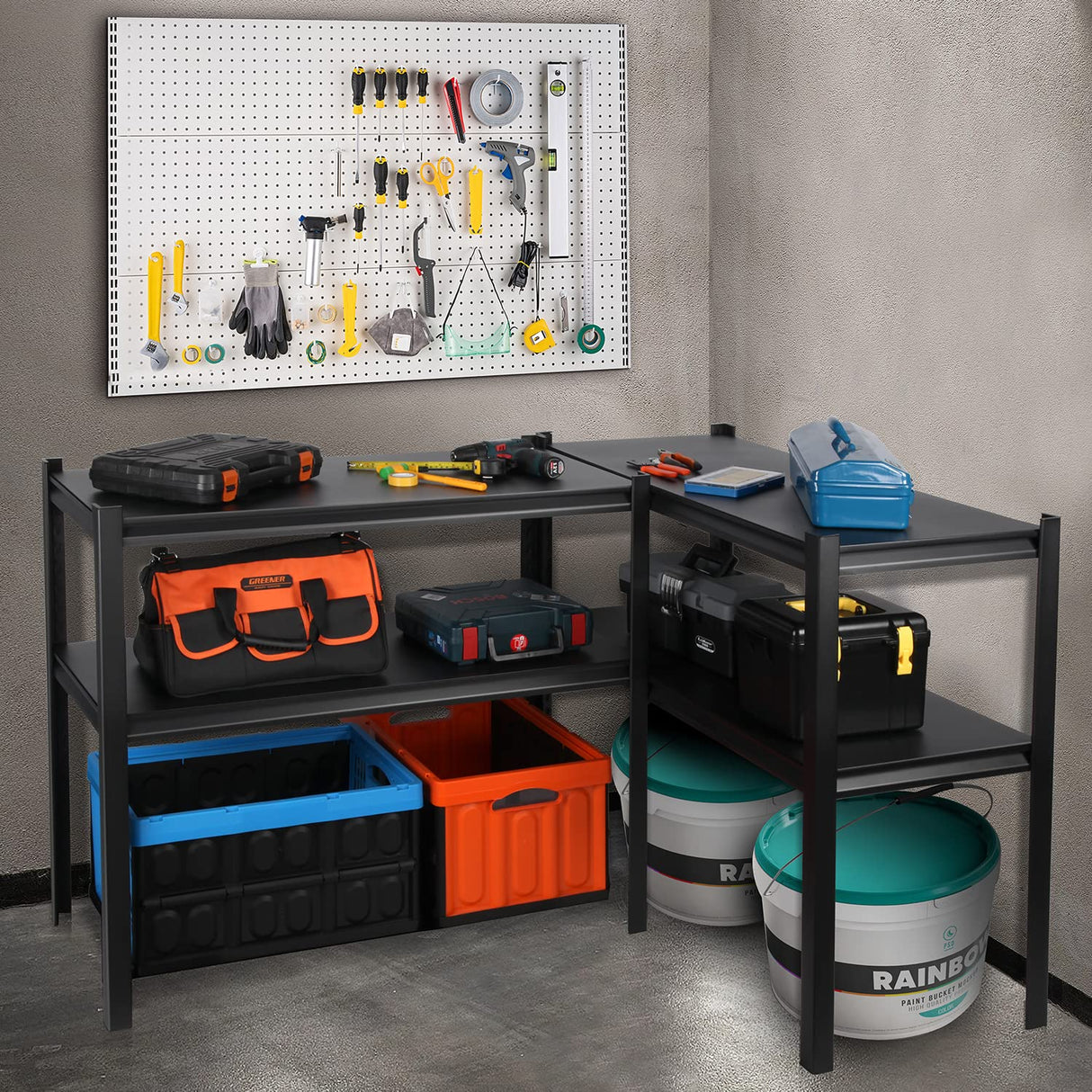 PACHIRA E-Commerce Wide Size Garage Storage Shelves Heavy Duty, 39.4" Wide Adjustable Rack 4-Tier Metal Shelving for Kitchen, Living Room, Basement, PACHIRA E-Commerce