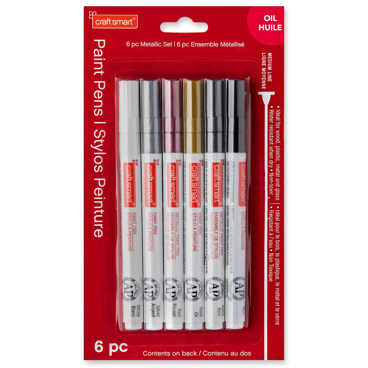 Metallic Medium Line Paint Pen Set by Craft Smart® Craft Smart