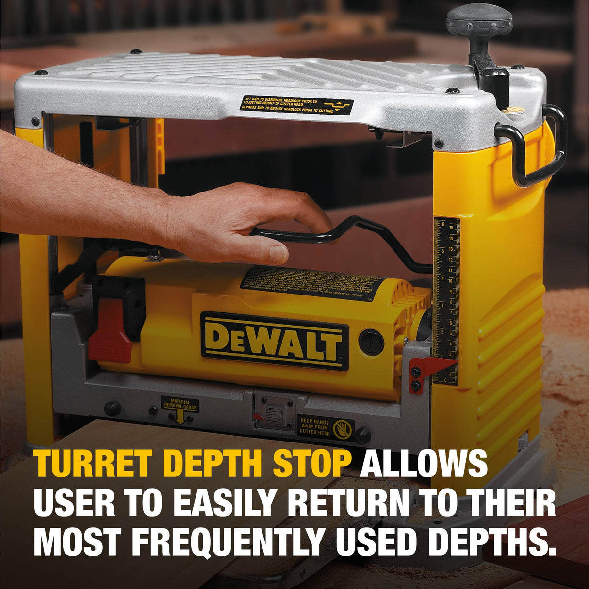 DEWALT Benchtop Planer, 15-Amp, 12-1/2-Inch, 3-Knife Cutter, 20,000 RPM, Corded (DW734) DEWALT