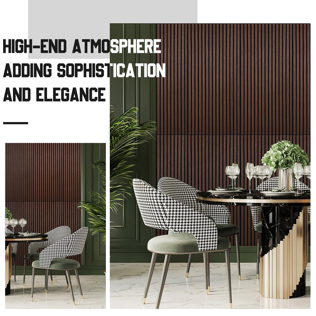 Frienda 6 Pcs 47.2 x 23.6 Inch Acoustic Wood Wall Panels Decorative Soundproof Wall Panels 3D Slat Wood Panels for Home Office Cinema Interior Wall Frienda