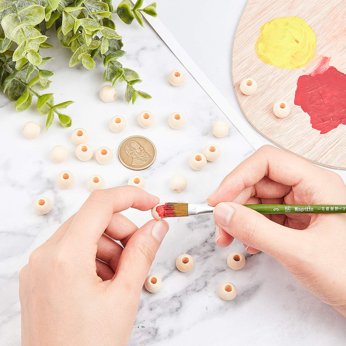 PH PandaHall 500pcs Natural Wood Beads 12mm Large Hole Wood Beads Unfinished Wooden Spacer Beads for Christmas Macrame Garland Farmhouse Decor PH PandaHall