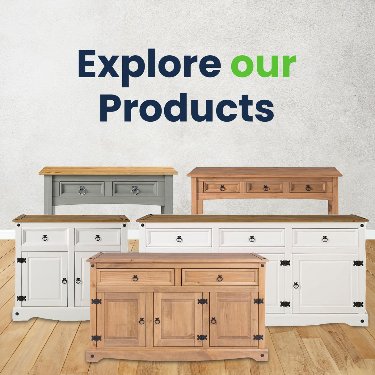 Furniture Dash Solid Wood Buffets & Sideboards 65.9" W, 16.9" D, 31.6" H - Kitchen Storage Cabinets, Buffet Cabinet with Storages, Bar Liquor Furniture Dash