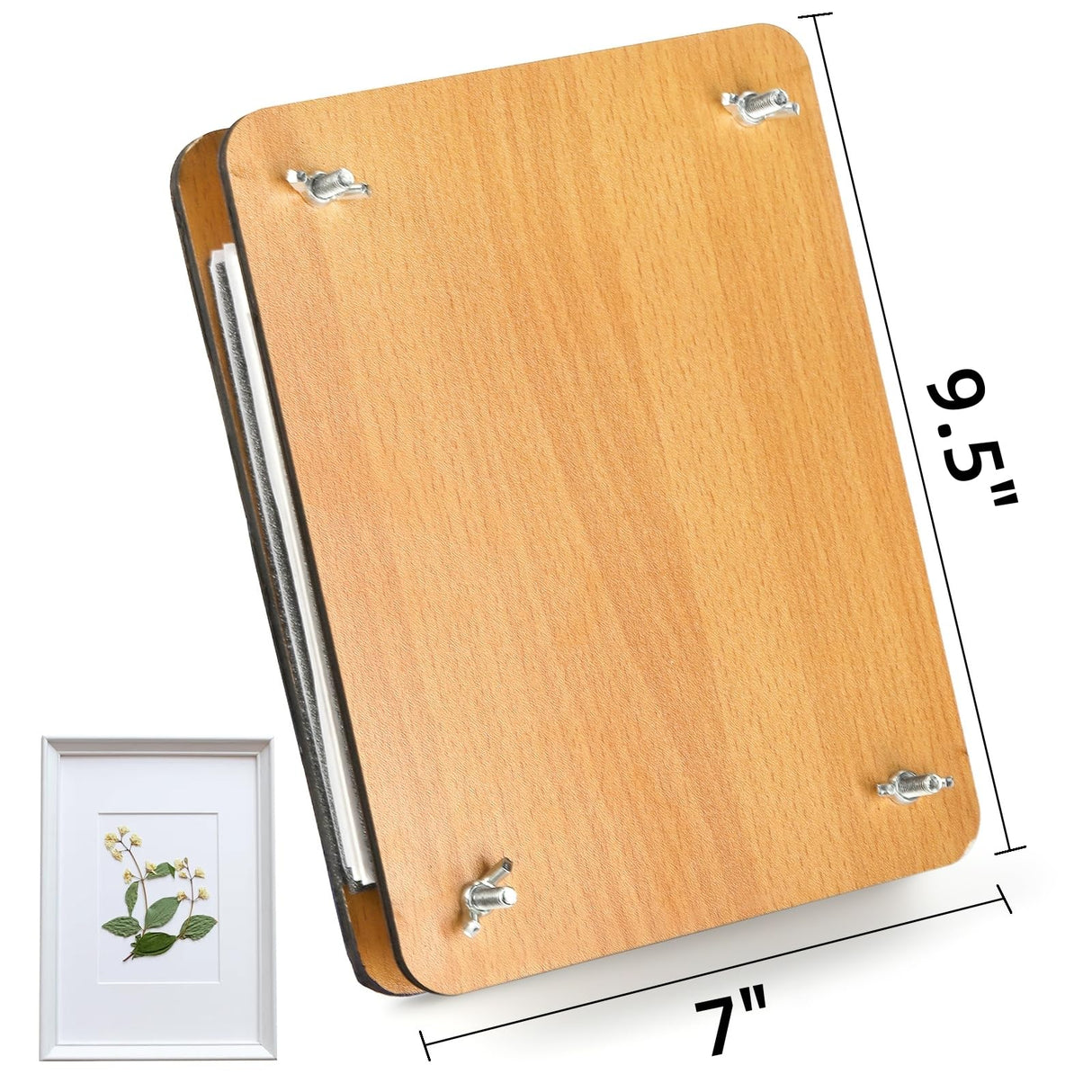 Noamus Flower Press Kit, 7" x 9.5" 6-Layer Wooden Leaves Pressing Kit for Adult, Solid Wood Book Pressed Plant Preservation Kit, DIY Arts Dried Noamus