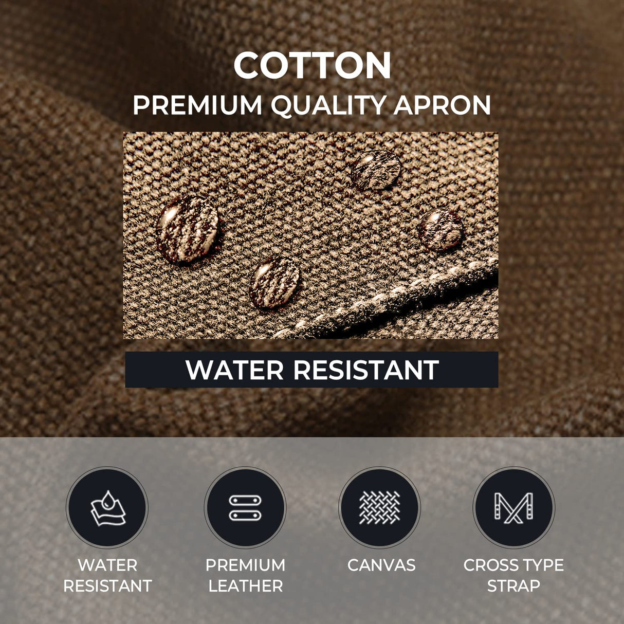 carrotez Chef Apron, Waterdrop Resistant Cotton Canvas Cross Back Adjustable Apron, M-XXL carrotez