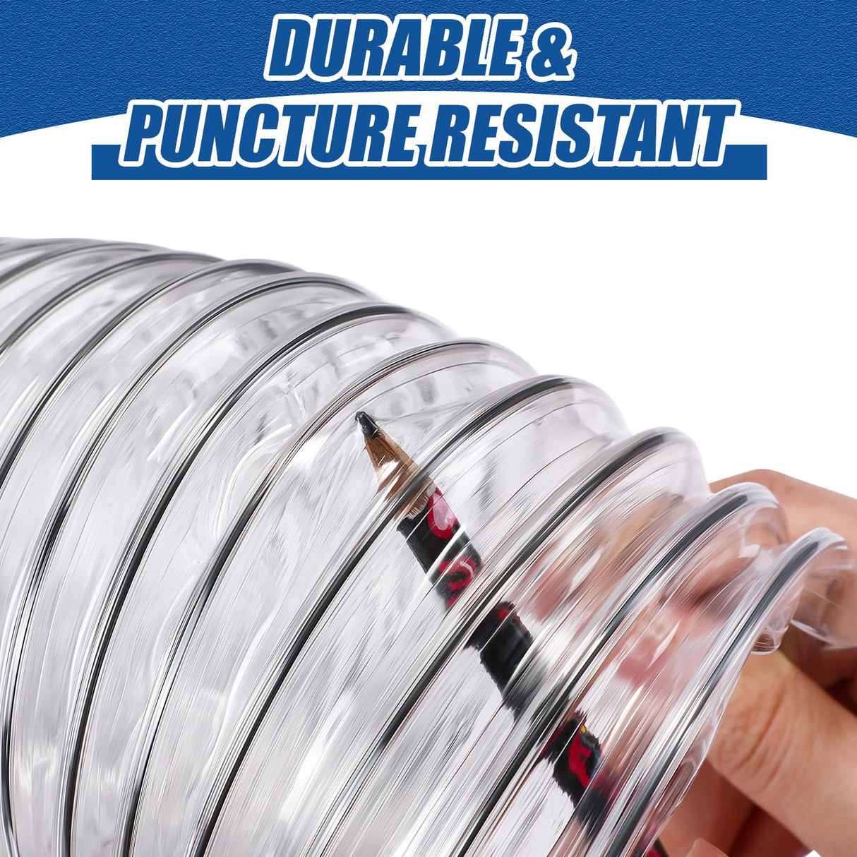 Therwen Clear PVC Dust Collection Hose, Heavy Duty Dust Debris and Fume Collection Hose, Flexible Clear Vacuum Hoses (4" x 70 ft) Therwen