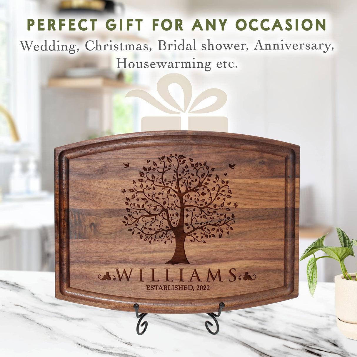 Barika Custom Cutting Boards - Personalized Handmade Engraved Chopping Blocks - Best Unique Anniversary, Wedding, Housewarming, Christmas, New Home Barika