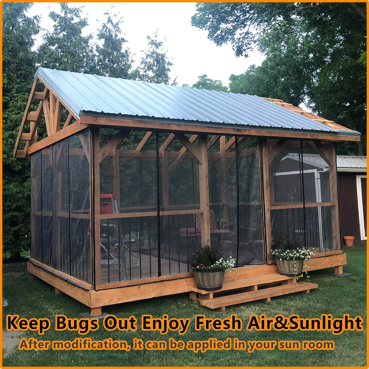 Garage Screen Doors for 2 Car Garage-16x7FT Fiberglass 2300g/5.1lb Durable Heavy Duty Magnetic Garage Door Screen Hands Free with 6 Roll Up Starps Elytsemoh