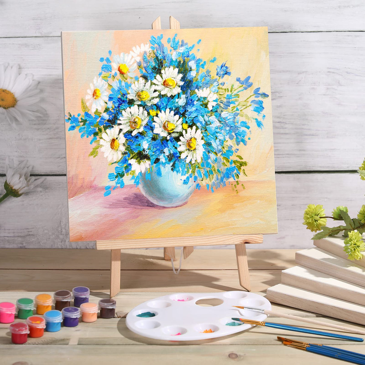 Wood Canvas Boards Unfinished Wooden Panel Boards Wood Paint Pouring Panels for Painting Drawing Home Decor (8 Pieces,12 x 12 x 0.8 Inches) Youyole