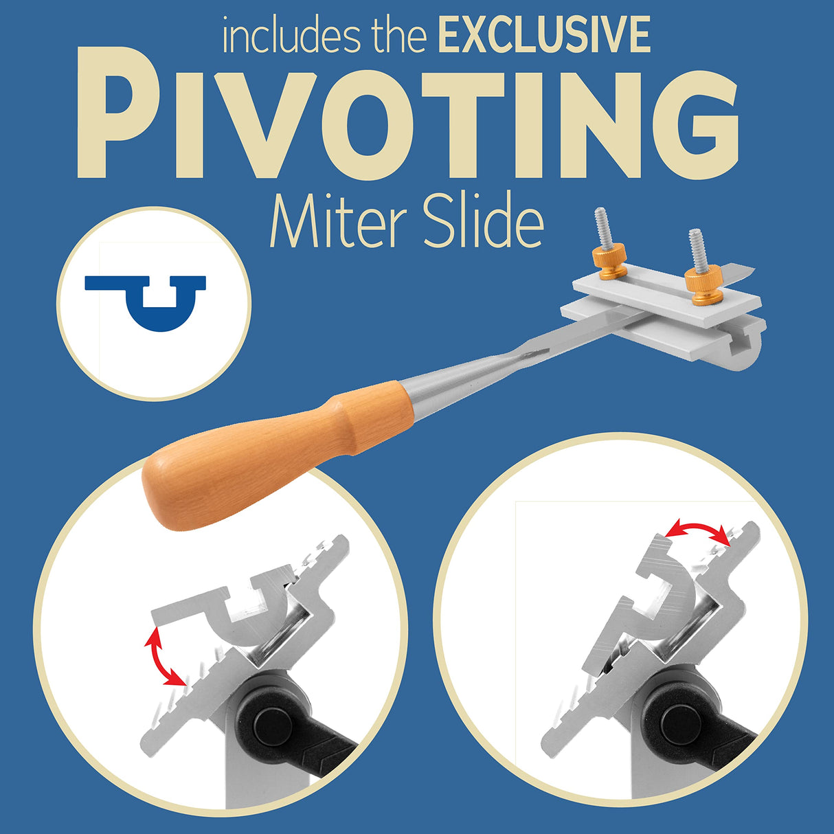 Adjustable Replacement Tool Rest Sharpening Jig for 6 inch or 8 inch Bench Grinders and Sanders • Includes a Pivoting Miter Slide and Flat Miter Peachtree Woodworking Supply