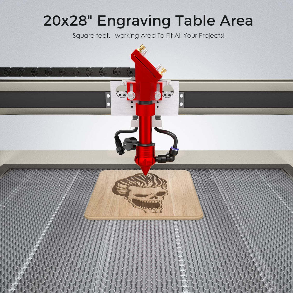Monport Upgraded Fireproof Auto Focus 60W CO2 Laser Engraver & Cutter with Large Working Area (20" x 28"),with 6L CW-5200 Industrial Water Chiller Monport