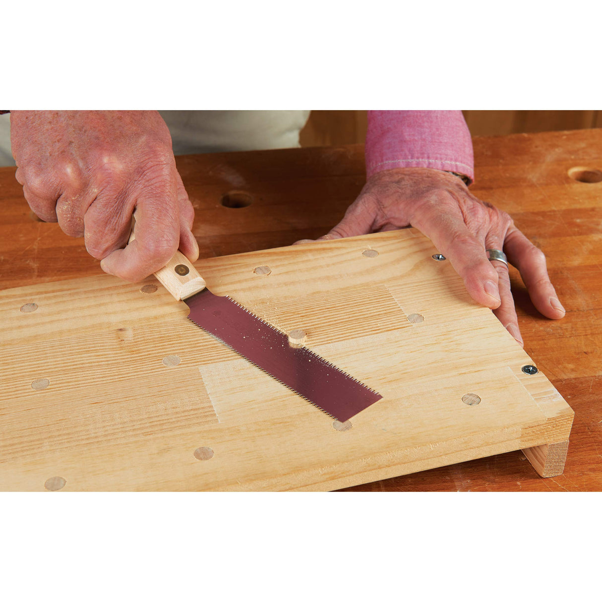 Gyokucho Razorsaw Flush Cutting Double Edge Saw 125mm with Wood Handle GYOKUCHO