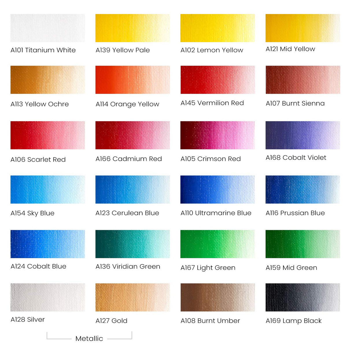 ARTEZA Oil Paint Set, 24 Colors in 12ml/0.4 US fl oz Tubes, Richly Pigmented Oil Painting Supplies for Canvas, Art Supplies for Beginners & ARTEZA