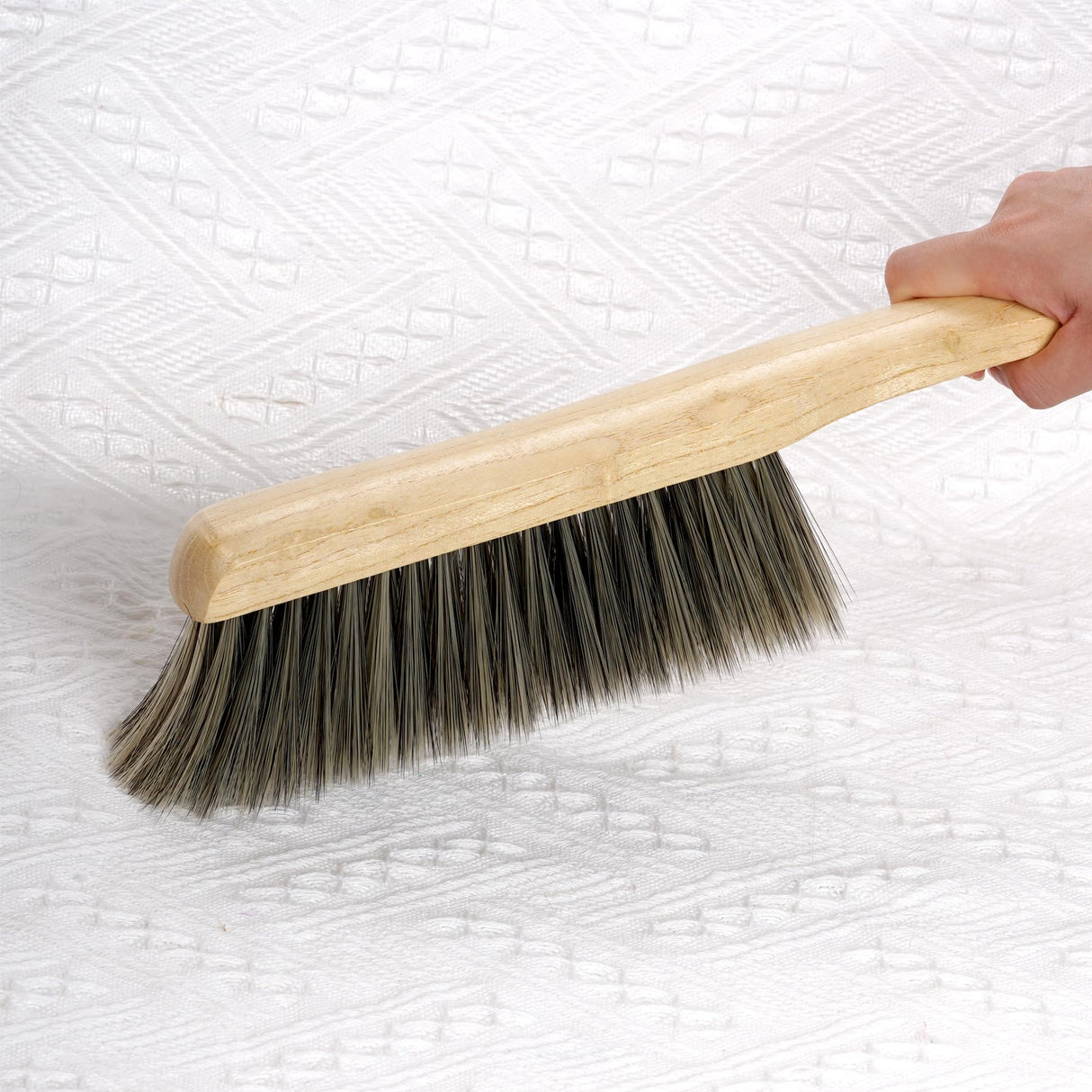 Rbenxia 2 Pieces Wooden Handle Bench Brushes Horse Hair Brushes Soft Bristles Dust Brush Household Cleaning Brushes for Fireplace, Sofa, Furniture, Rbenxia