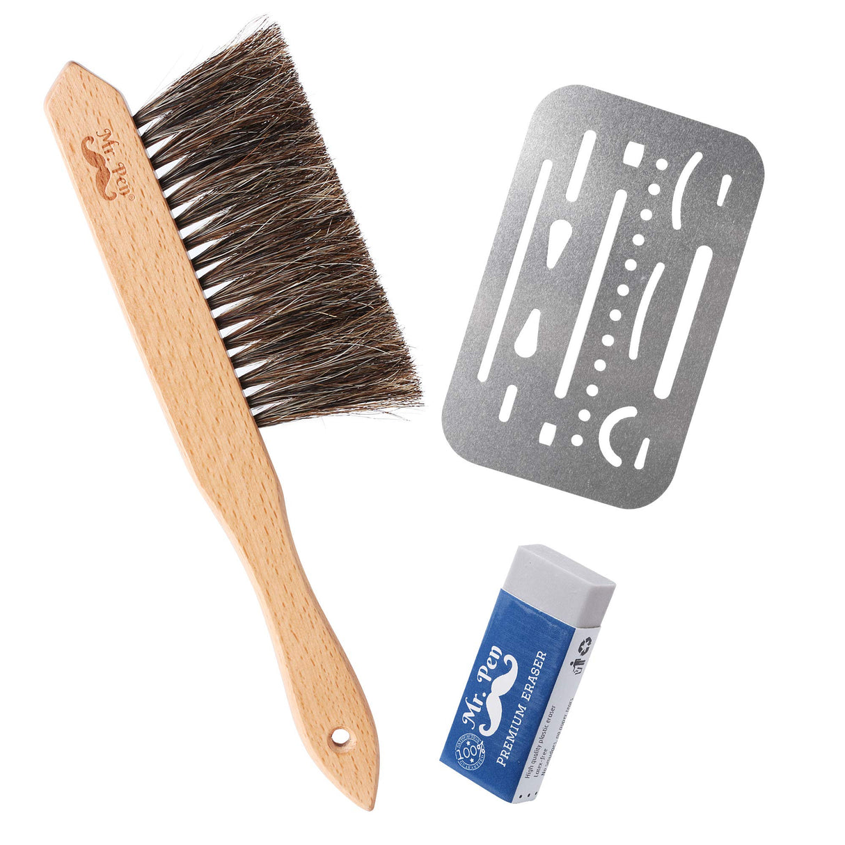 Mr. Pen Dusting Brush, Drafting Brush, Eraser Shield and Eraser Mr. Pen