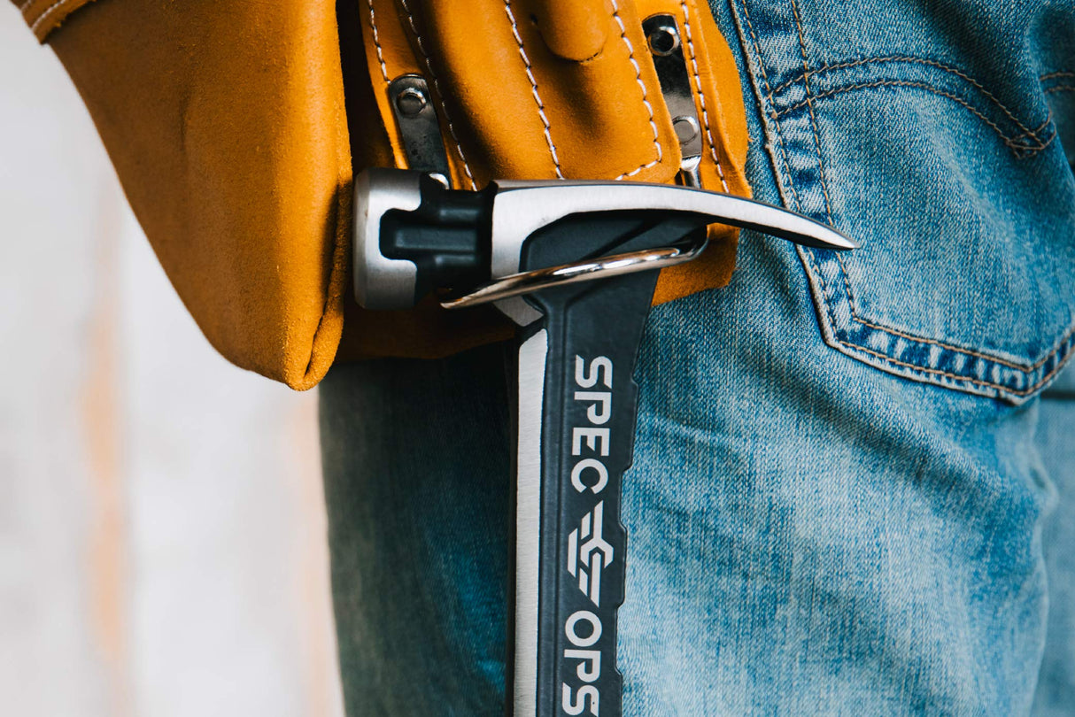 Spec Ops - SPEC-M22CF Tools Framing Hammer, 22 oz, Rip Claw, Milled Face, Shock-Absorbing Grip, 3% Donated to Veterans Black/Tan Spec Ops