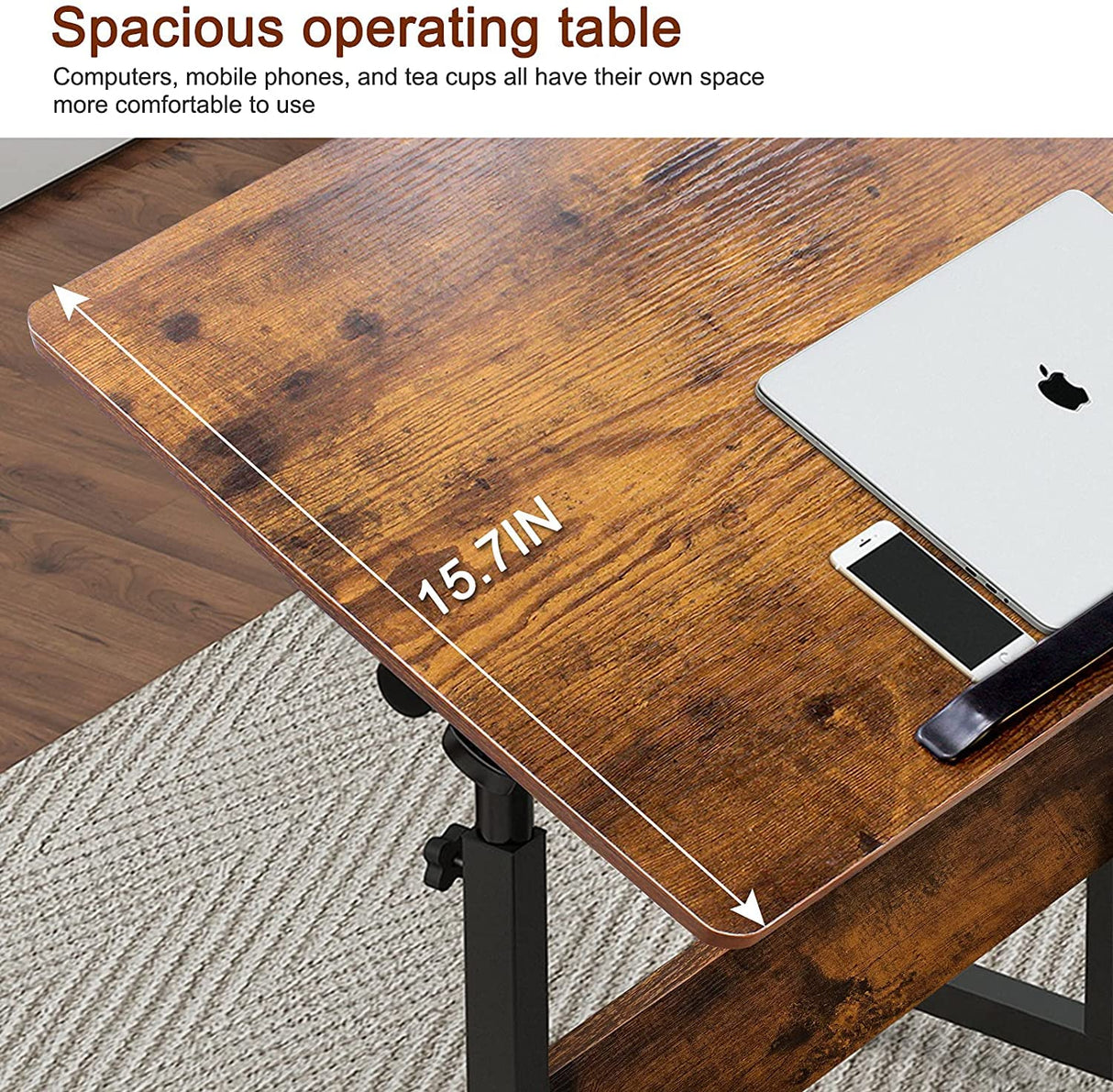 KOUPA Height Adjustable Mobile Standing Desk 16×24 in,360° Flip Desk Stand Desk Home Office Table Standing Desk for Small Space Offices,Easy to KOUPA