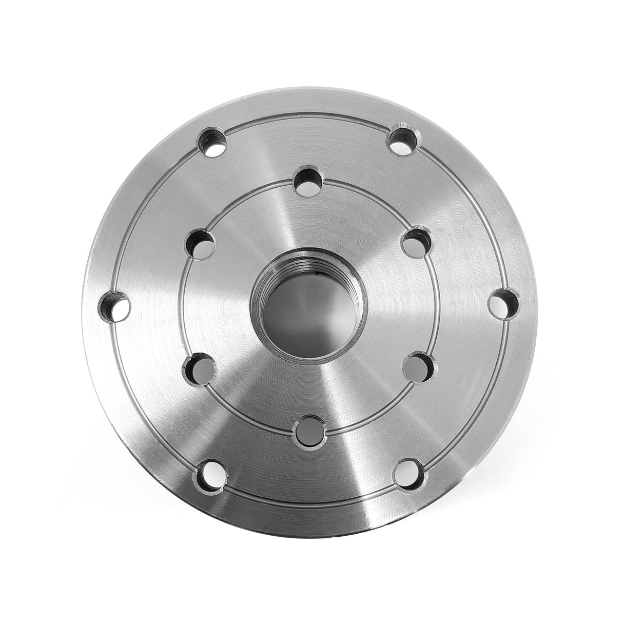 RGWOOD 4" Steel Wood Lathe Face Plate, 1" x 8tpi RH Threaded, with locking set screws (for reversing lathes) RGWOOD