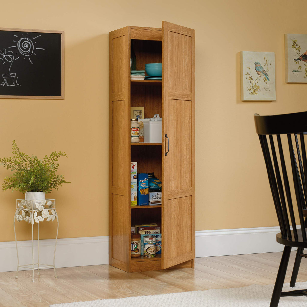 Sauder Miscellaneous Storage Pantry cabinets, L: 17.99" x W: 13.94" x H: 60.00", Highland Oak finish Sauder