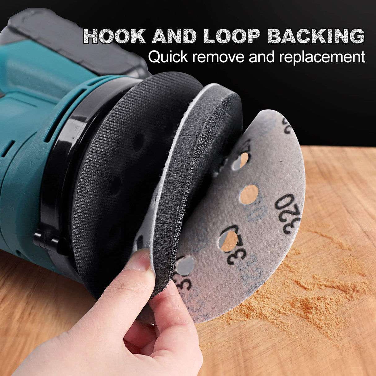 POLIWELL 5 Inch Sanding Discs Hook and Loop 8 Hole Heavy Duty Silicon Carbide Sandpaper 320 400 600 800 1000 1500 2000 3000 4000 5000 7000 10000 with POLIWELL