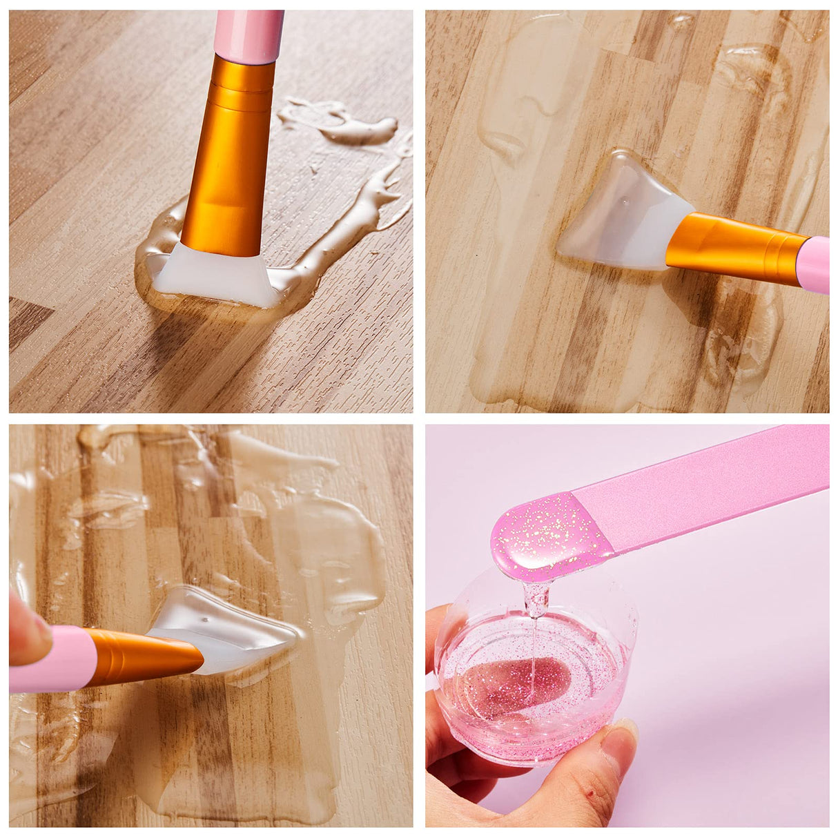 15 Pieces Reusable Stir Sticks Sets Include 12 Pieces Resin Sticks Stirring Makeup Stick and 3 Pieces Silicone Epoxy Brushes for Mixing Resin Epoxy Patelai