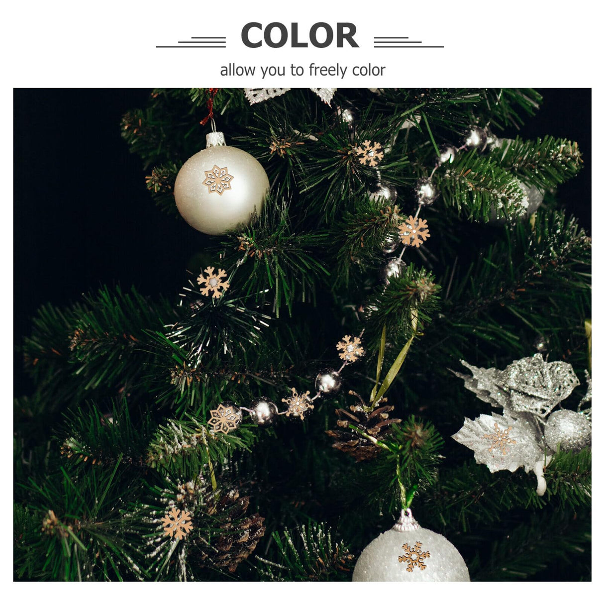 VOSAREA Christmas Unfinished Wooden Snowflake Ornaments: 200pcs Snowflake Hanging Cutouts Blank Wood Slices DIY Craft Embellishments for Xmas Tree VOSAREA