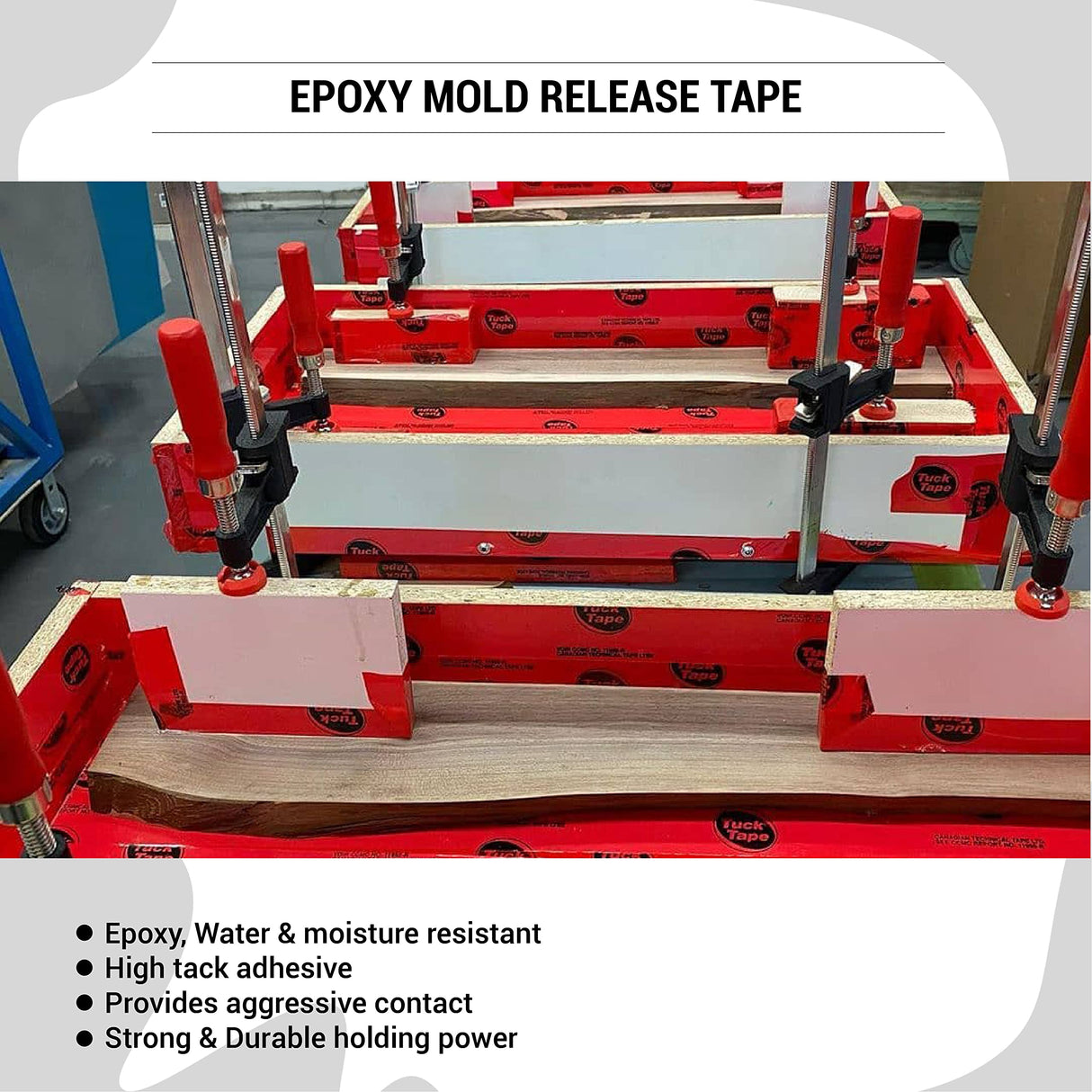 Tuck Tape Construction Sheathing Tape, Epoxy Resin Tape, 2.4 in x 180 ft (Red) Tuck Tape