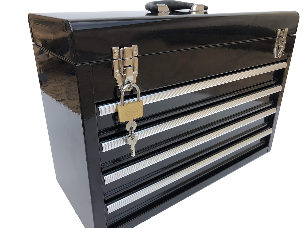 Workington Portable Metal Tool Chest with 4 Drawers, 20" 4-Drawer Tool Chest Cabinet with Ball Bearing Drawer Slides, Steel Tool Storage Box Workington