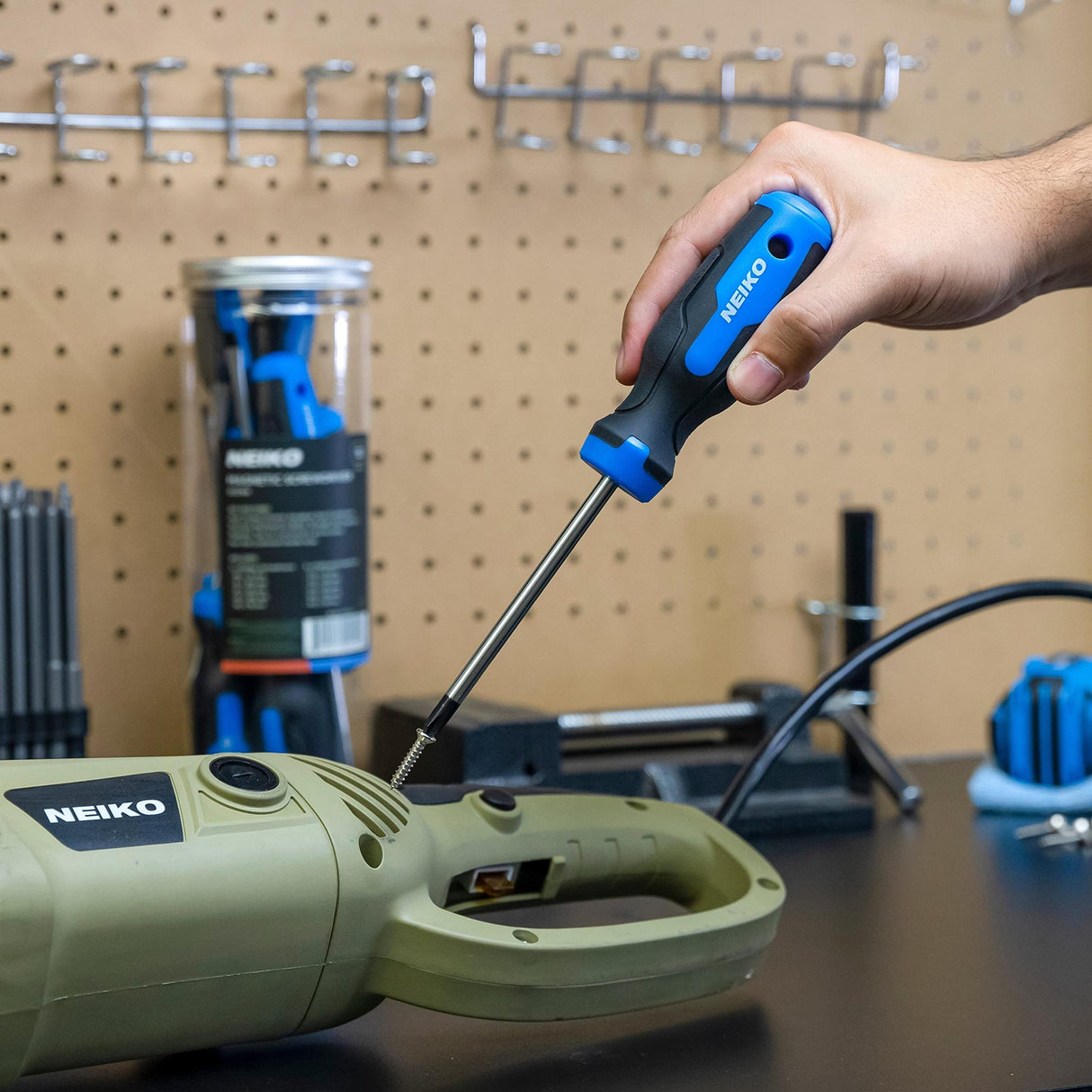 NEIKO 01378A Magnetic Screwdriver Set | 10 Piece | Phillips & Flathead | Heat Treated Chrome Vanadium Steel | Slotted Head Tip with Non-Slip Neiko