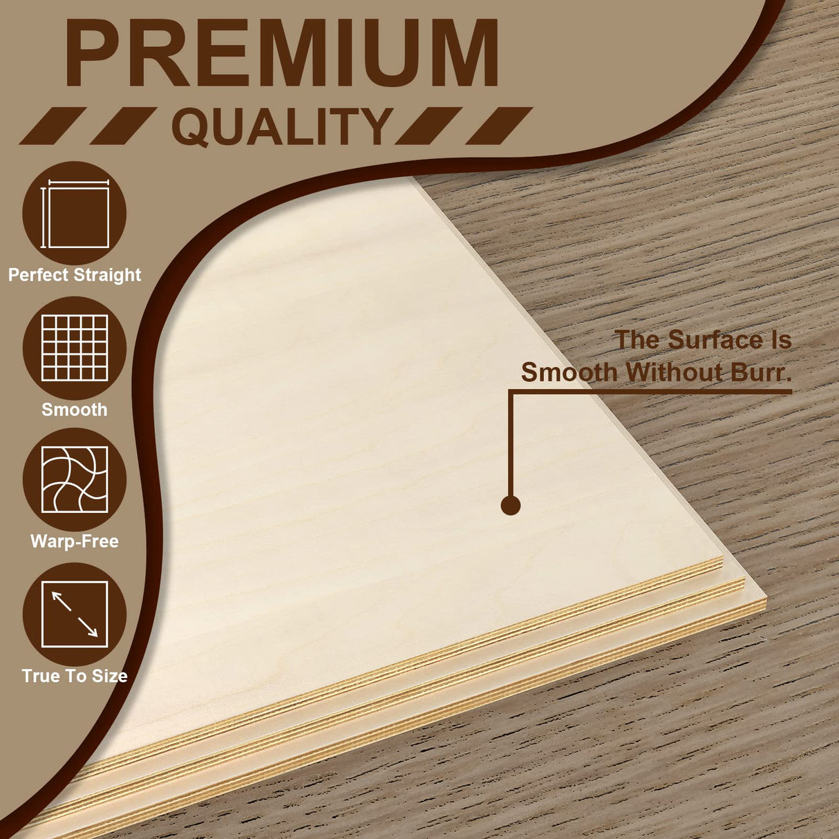 Basswood Sheets, 4 Pack 12×12 Inch Plywood Sheets, 1/4 Thin Plywood Board Thin Wood Board Sheets, Unfinished Wood Boards for Crafts, Hobby, Model Jusnboir
