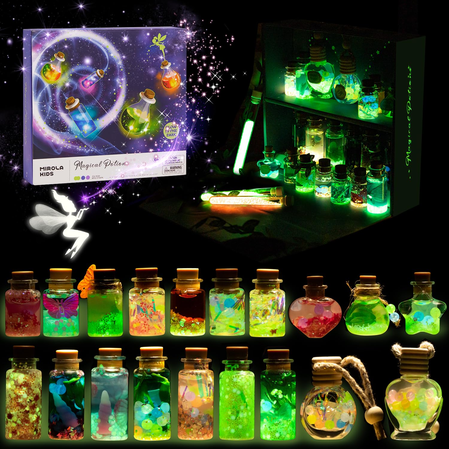 Alritz Fairy Polyjuice Potion Kits for Kids, DIY 20 Bottles Magic Potions,  Creat