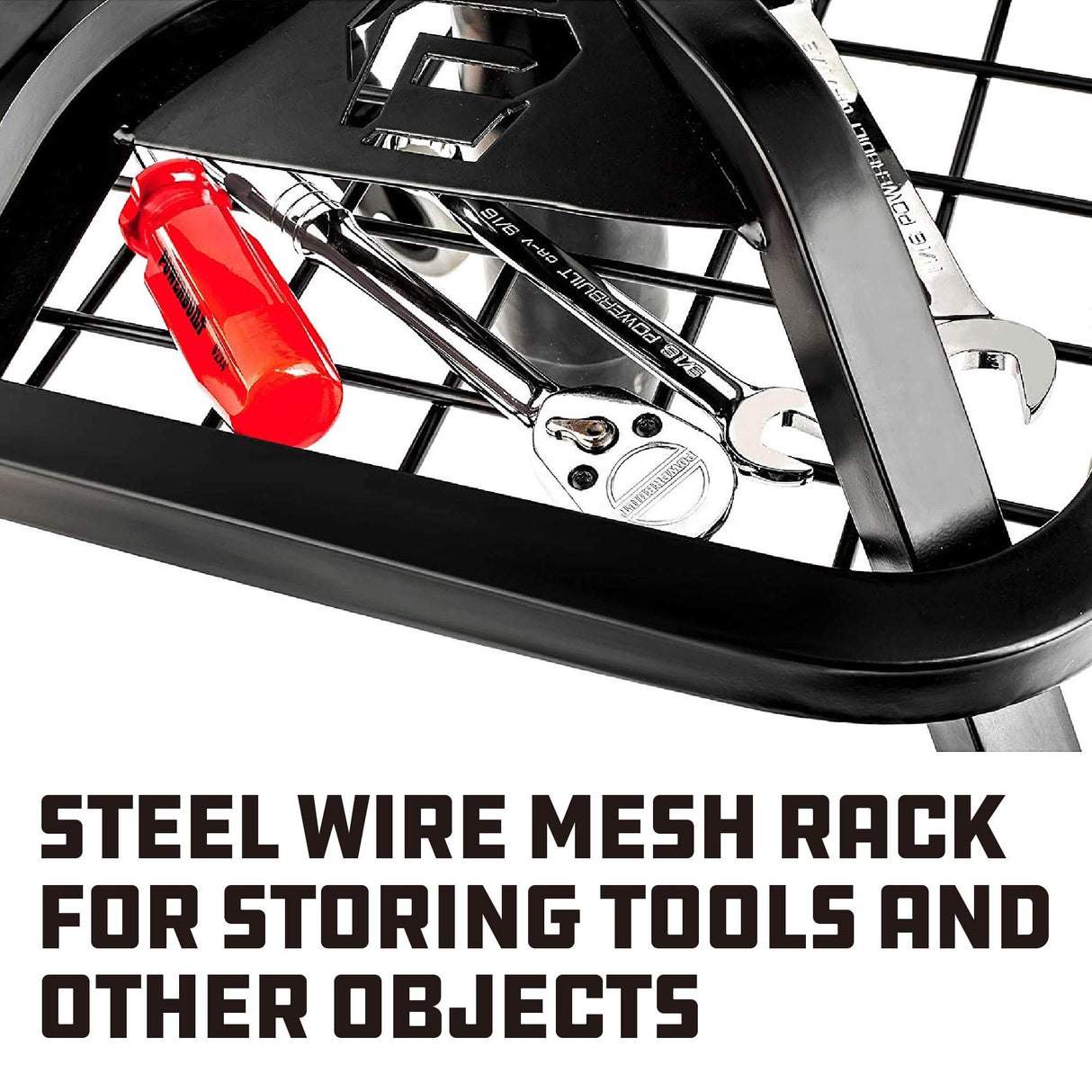 Powerbuilt Rolling Stool Shop Seat with Padding and Lumbar Support, Garage, 330 Pound Capacity - 240338, Black Powerbuilt