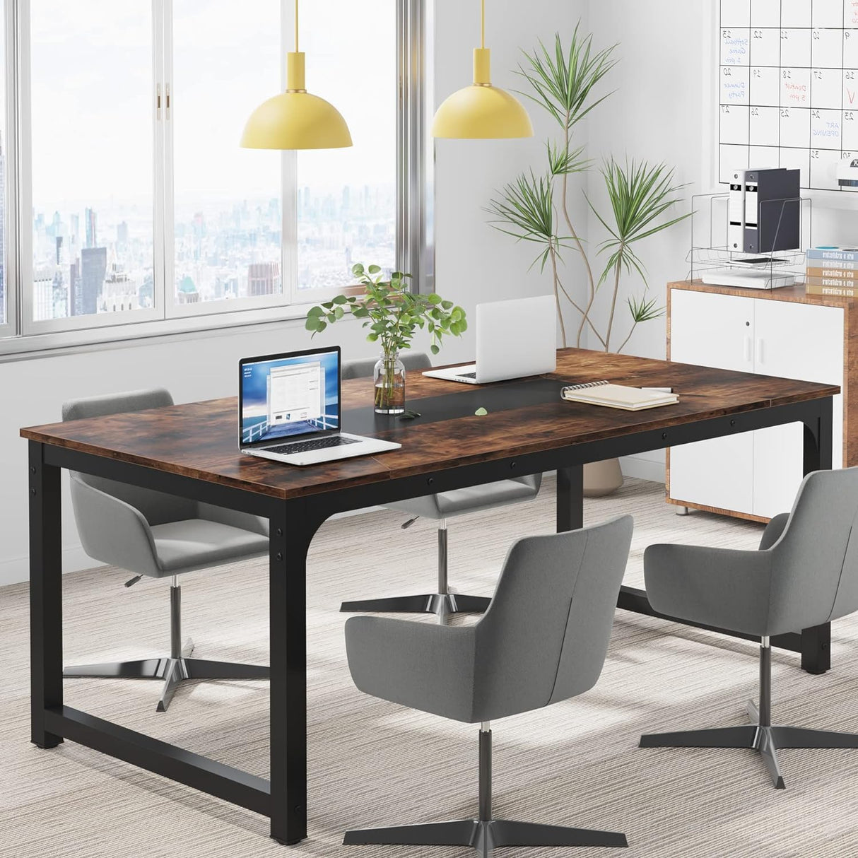Tribesigns Modern Computer Desk, 70.8 x 35.4 inch Large Executive Office Desk Computer Table Study Writing Desk Workstation for Home Tribesigns