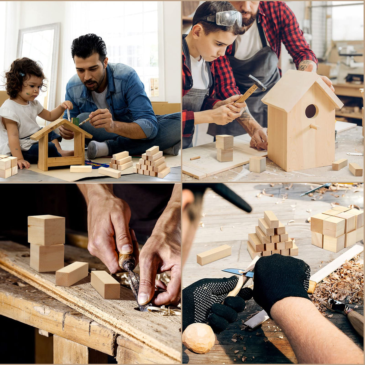 36 Pack Basswood Carving Blocks Set Unfinished Wooden Crafts Wooden Block Basswood for Wood Carving Crafts and Decoration Wood Blocks Wood Carving Weysat