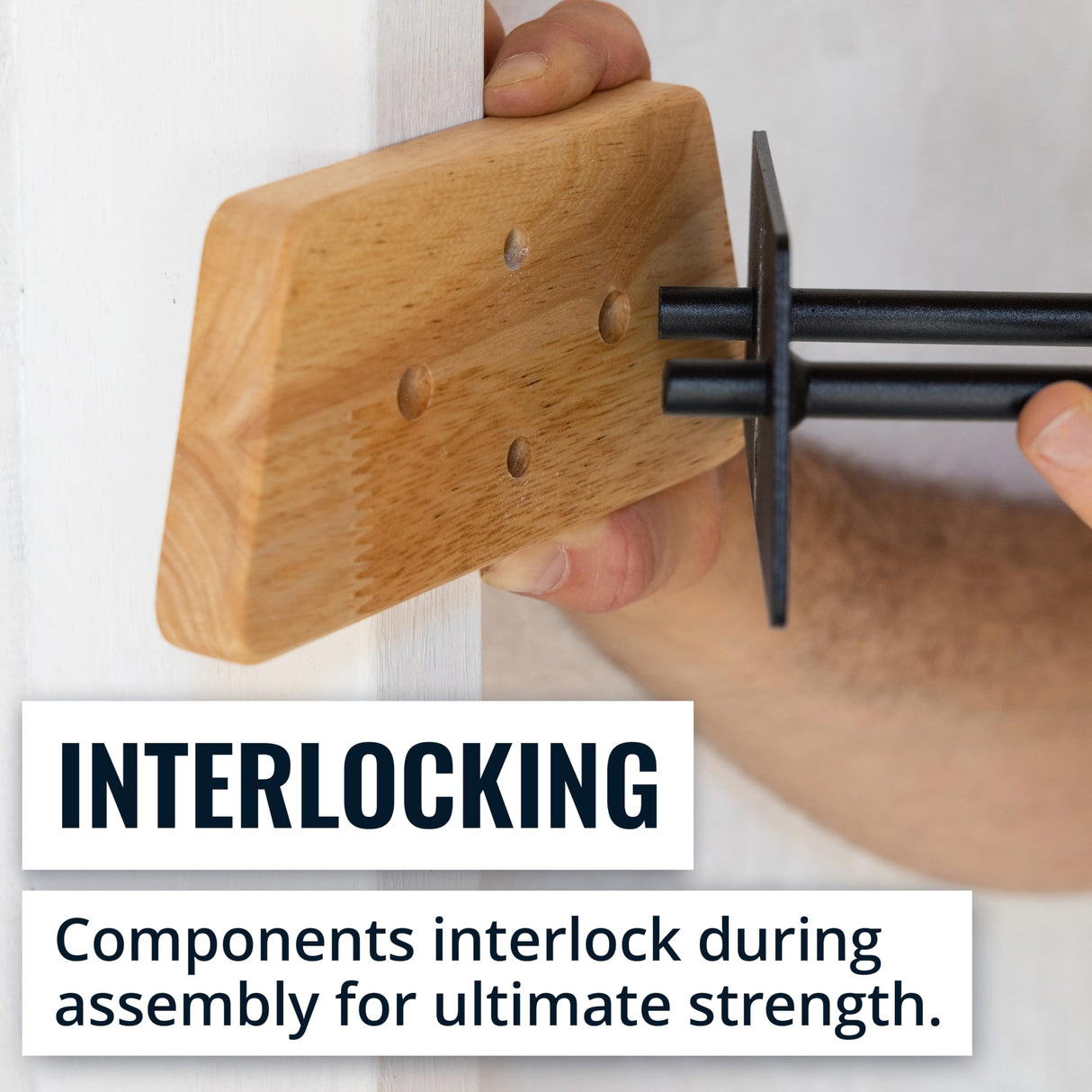 StoreYourBoard Tool Max Single Storage Rack, Solid Wood and Steel, Holds 50 lbs, Wall Mount Home and Garage Hook Organizer and Hanger, Small StoreYourBoard