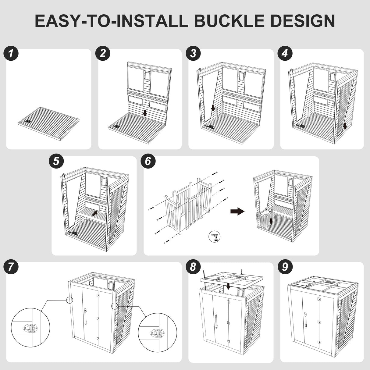 Smartmak Wood Home Steam Sauna, 2 or 3 Person Canadian Hemlock Traditional Luxurious Wooden Indoor Spa Room, with 4.5 kw Heater, Bluetooth Speaker, Smartmak