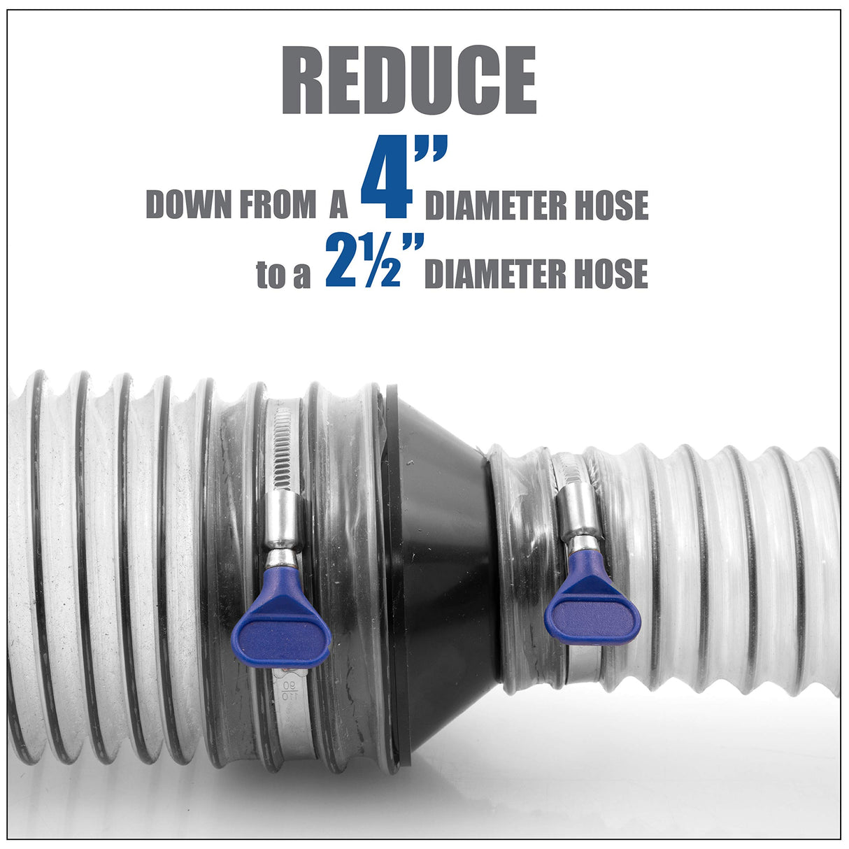Fulton 4 inch to 2 1/2 inch Reducer Fitting for Dust Collection Hose to Hose Connections and 4 Inch Port Connections on Larger Machinery Fulton