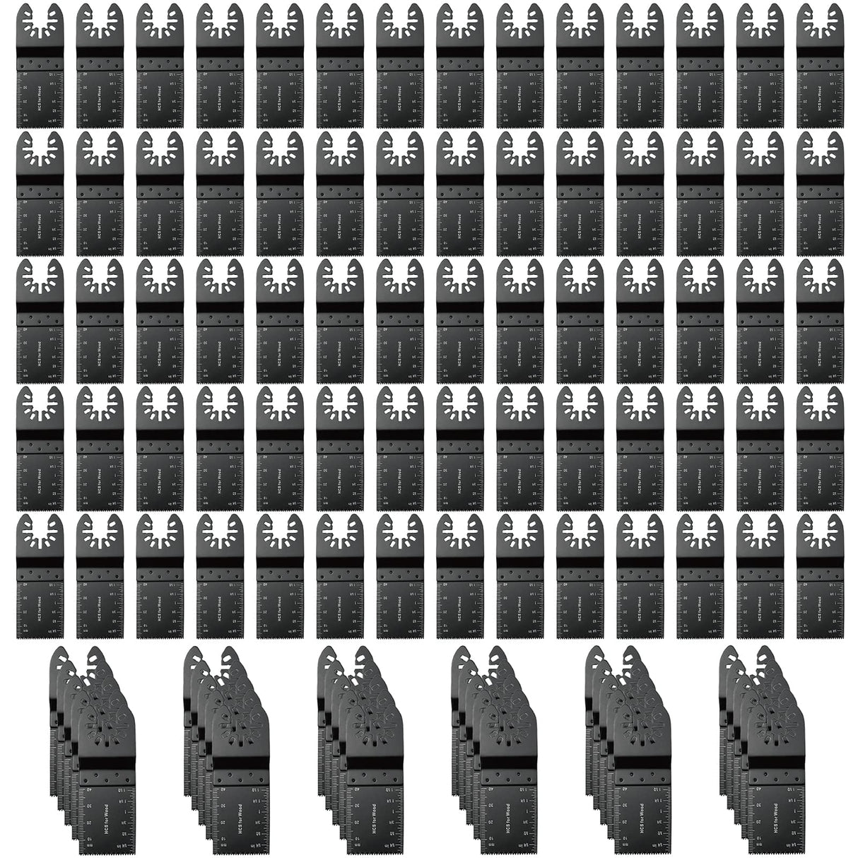 TrivdPro 100Pcs Oscillating Tool Blades Professional Universal Oscillating Saw Blades Wood Multitool Blades Compatible with Dewalt, Milwaukee, TrivdPro