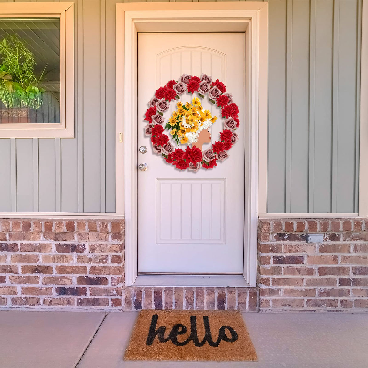 2 Pieces African Girl Wooden Cutouts DIY Wooden Template Mother and Child Wreath DIY Template Head Wooden Silhouette for DIY Mother's Day Present Jetec