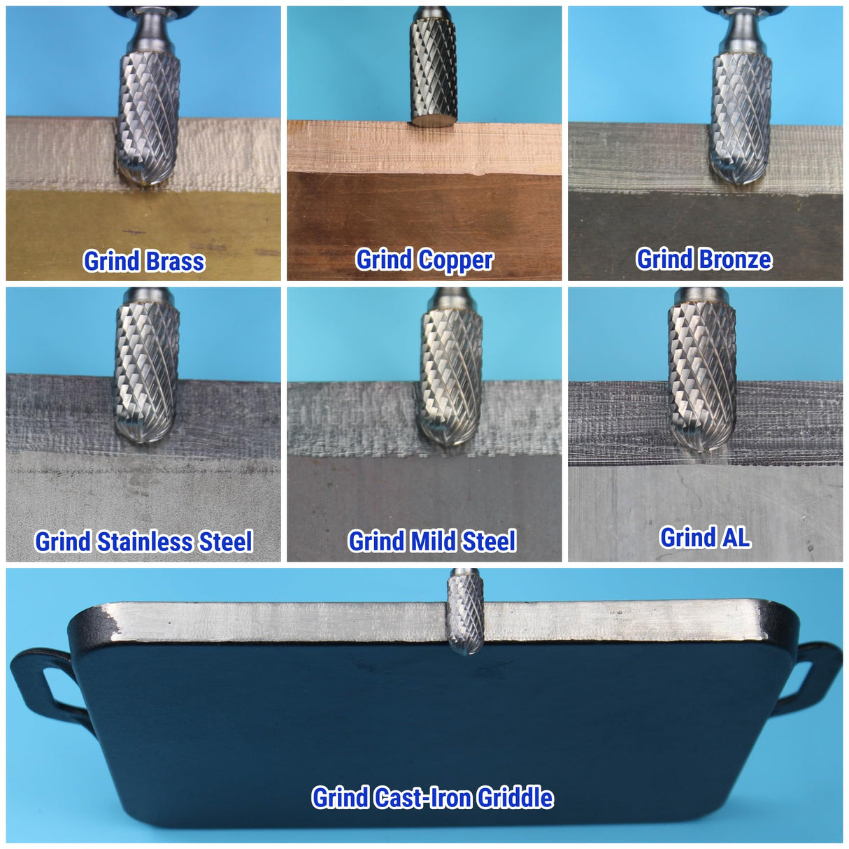 Sworker Carbide Burr Set 1/4" Shank 10PCS w/ Wood Base Die Grinder Bits Rotary Rasp File for Metal Welds Concrete Stone Wood Plastic Carving Cutting Sworker