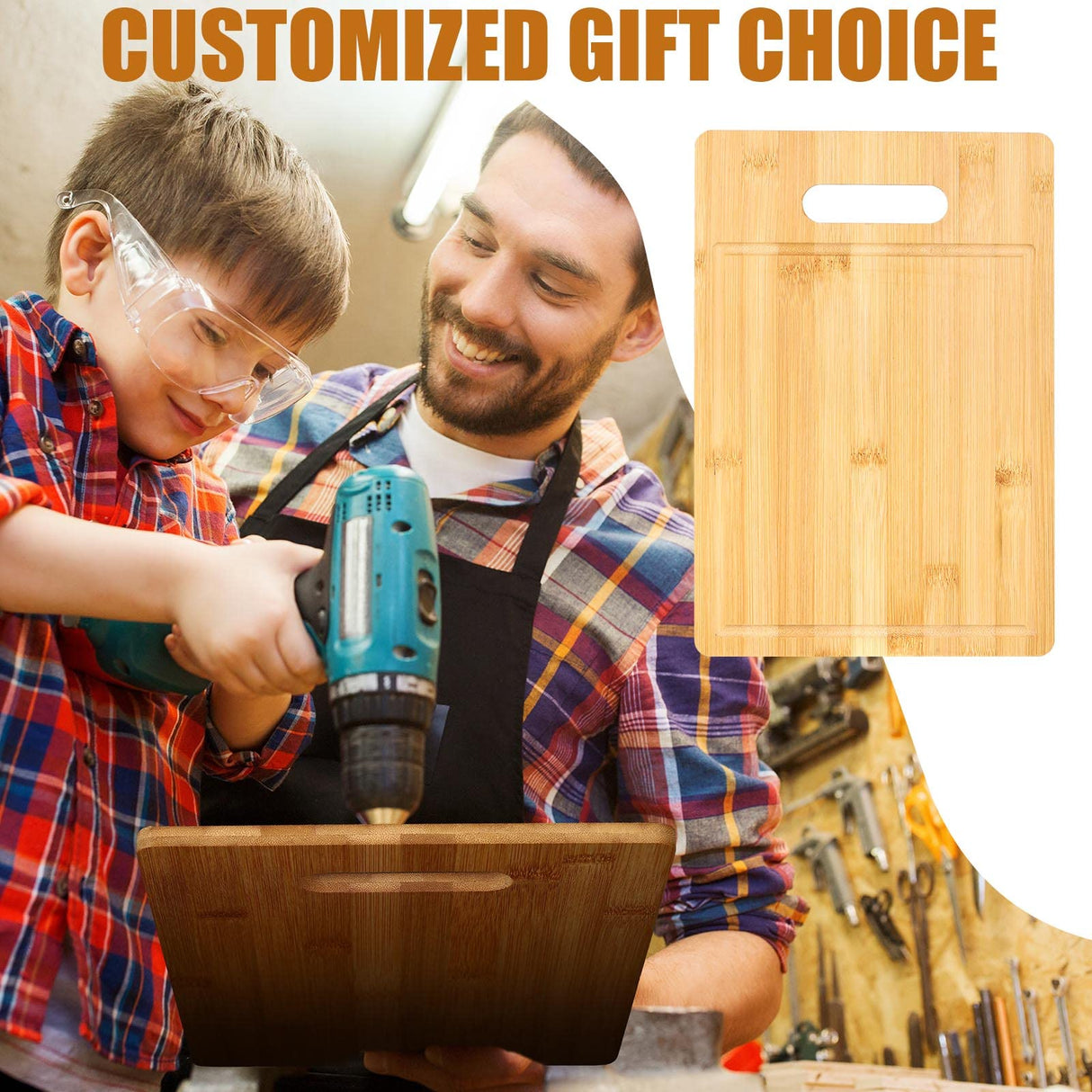 Gerrii 12 Packs Wooden Cutting Boards Set with Handles Engraving Blanks Kitchen Serving Platter Bulk for Vegetables Meat Pizza Cheese (12 x 8 Gerrii