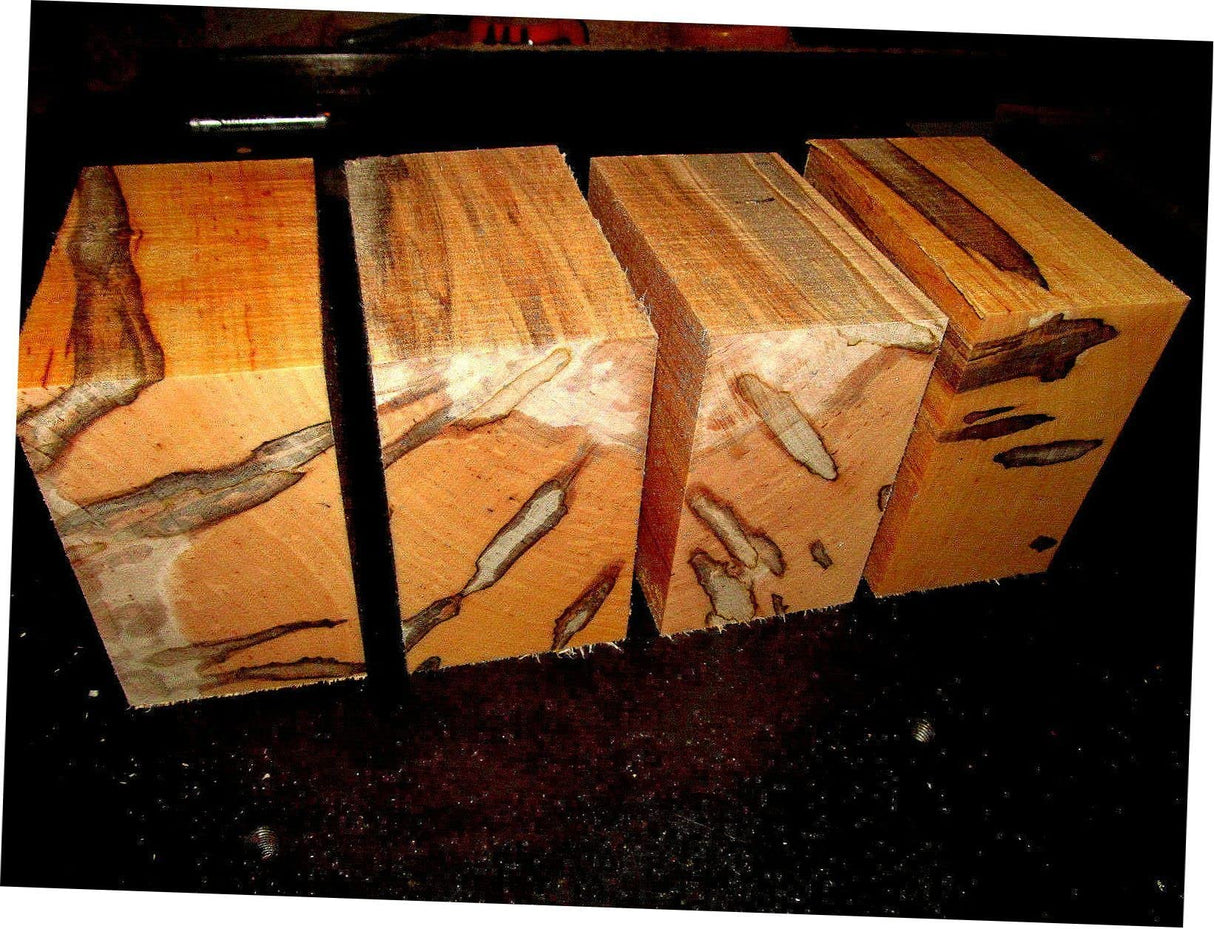 Four (4) Ambrosia Maple Bowl Blanks Lumber Wood Lathe Carve 6 X 6 X 3" Suitable Wood Pieces for Wood Crafts and Projects Generic