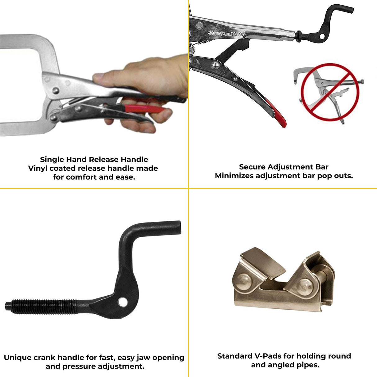 Strong Hand Tools - STRONG - PG114V Strong hand Tools PG114V Pipe Pliers with Large V-Pads, 11-Inch Strong Hand Tools