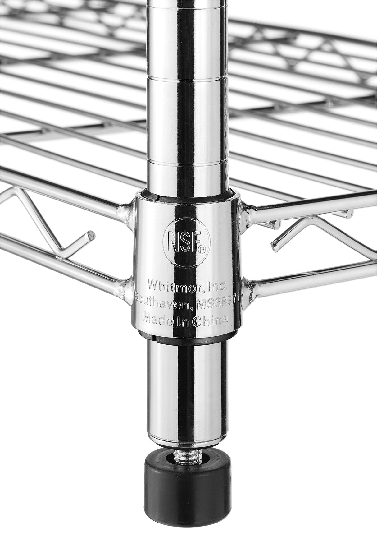 Whitmor Supreme 5 Tier Shelving with Adjustable Shelves and Leveling Feet - 350 lb. Capacity per Shelf - Chrome Whitmor
